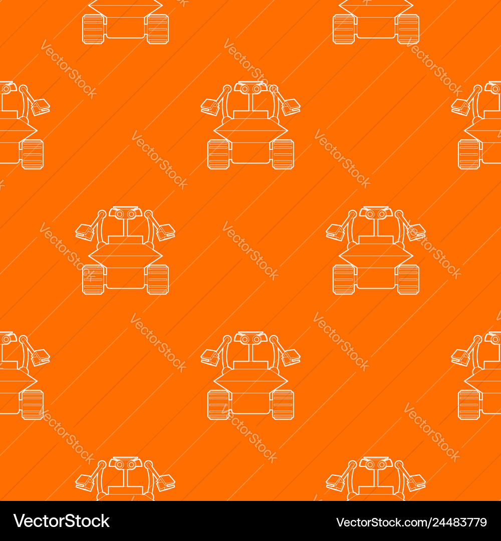 Robot collector pattern orange Vector Image