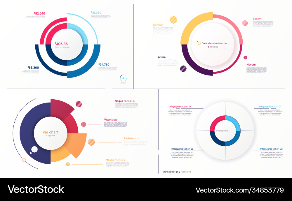 Set circle chart designs modern Set circle chart designs modern vector image