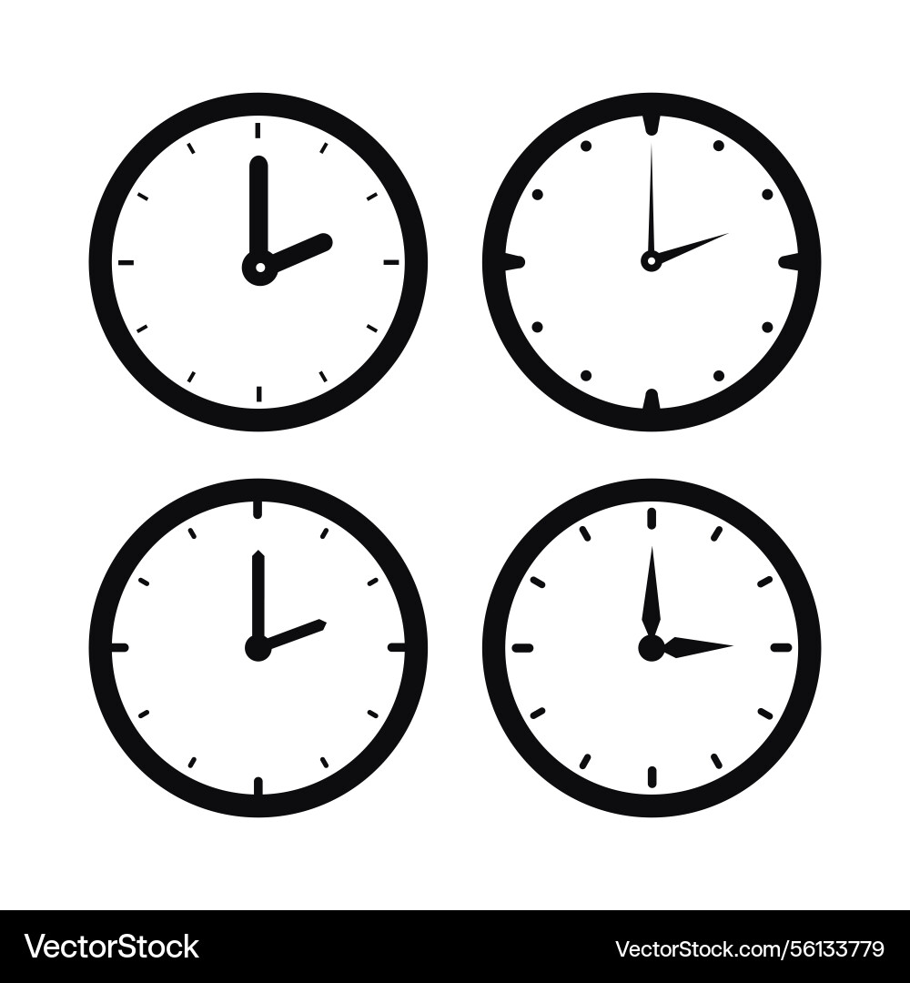 Set of analog clocks Vector Image
