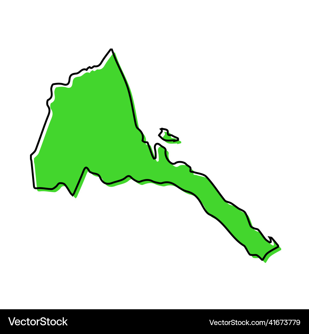 Simple outline map of eritrea stylized line design vector image