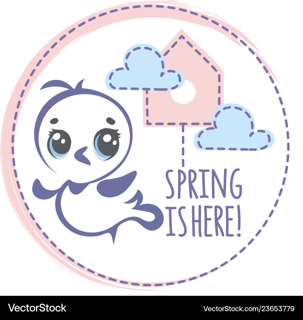 Spring bird logo cartoon