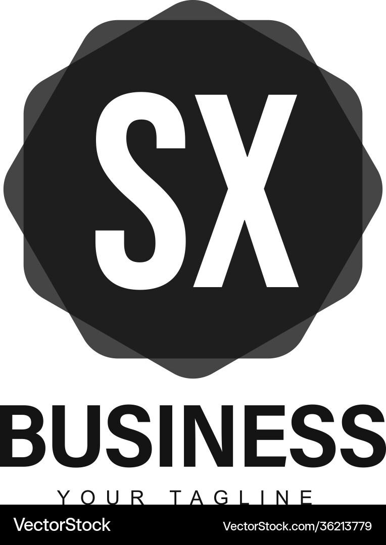 Sx initial a logo design with abstract style Sx initial a logo design with abstract style vector image