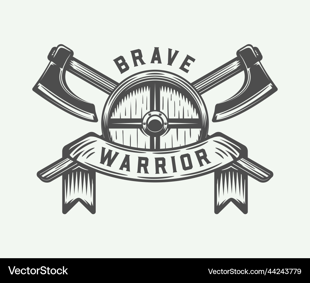 Vintage vikings motivational logo emblem badge Vintage vikings motivational logo emblem badge vector image