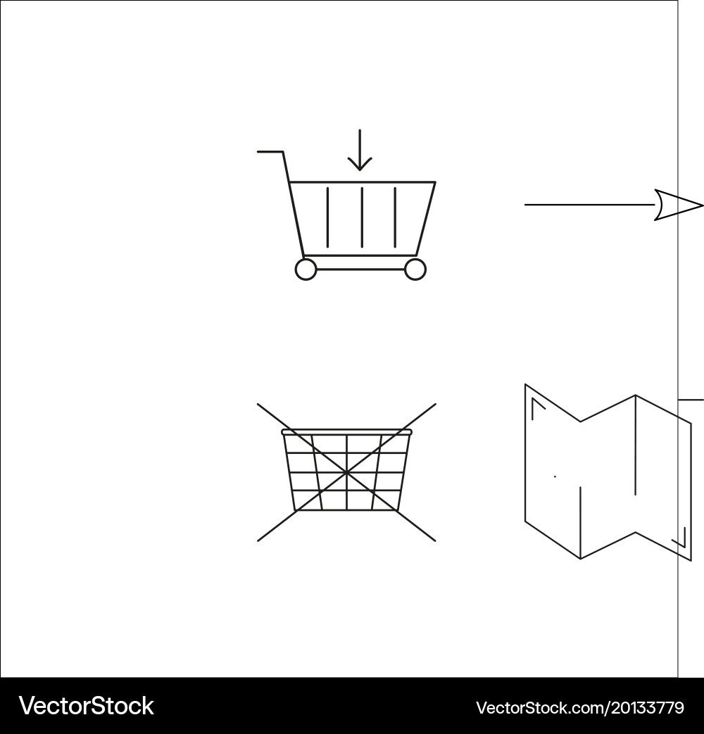 Web simple linear icon setsimple outline icons vector image