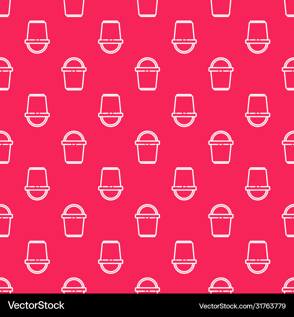 White line bucket icon isolated seamless pattern White line bucket icon isolated seamless pattern vector image