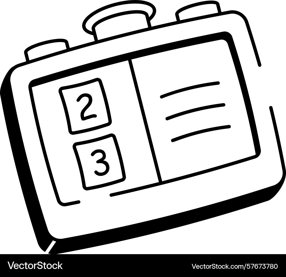 A sketchy style icon showing exam timer Vector Image