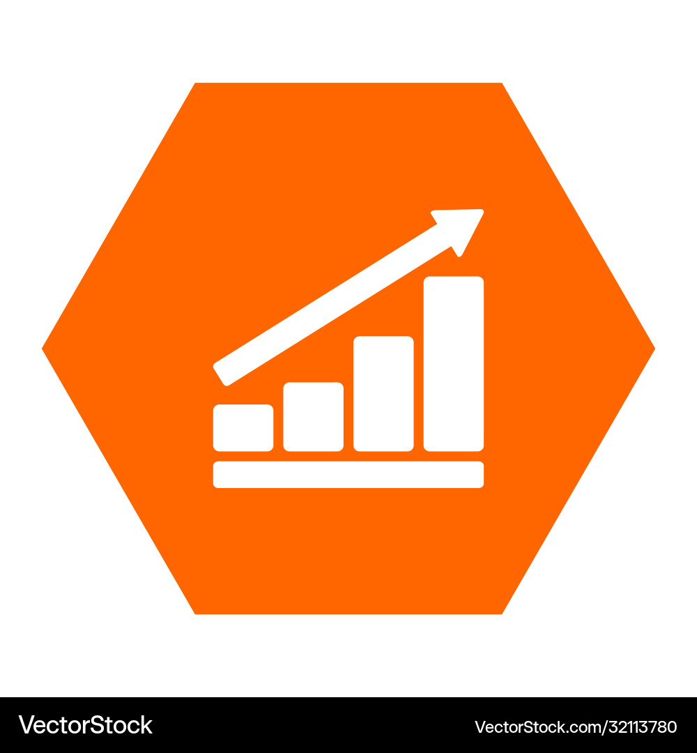 Bar chart and hexagon Vector Image