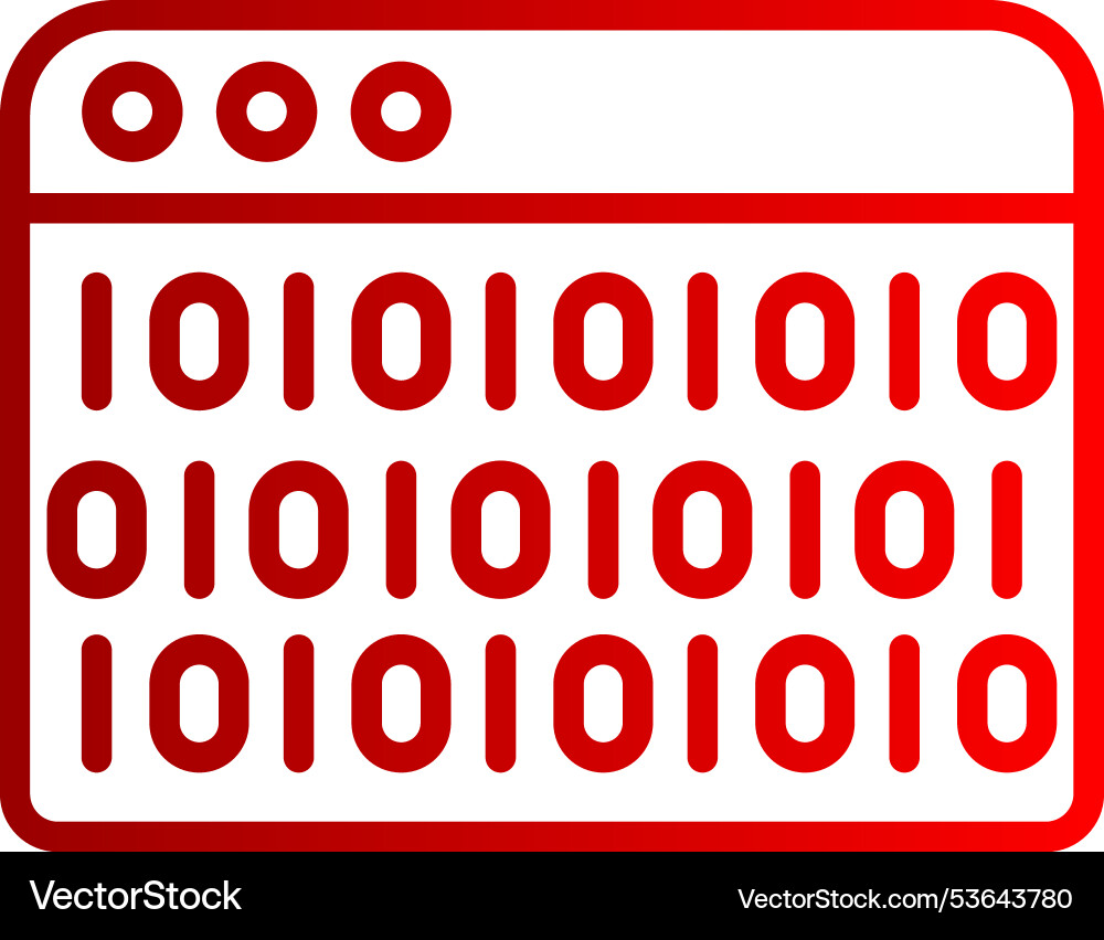 Binärcodezeile Gradientensymbol Vektorbild