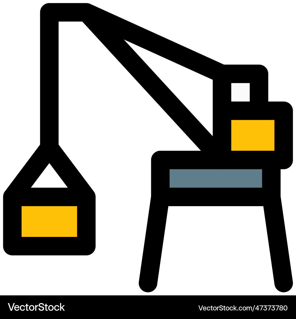 Crane used in harbor for loading and unloading vector image