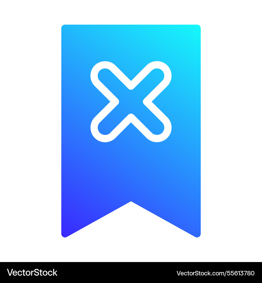 Delete mark on gradient bookmark style icon design Vector Image