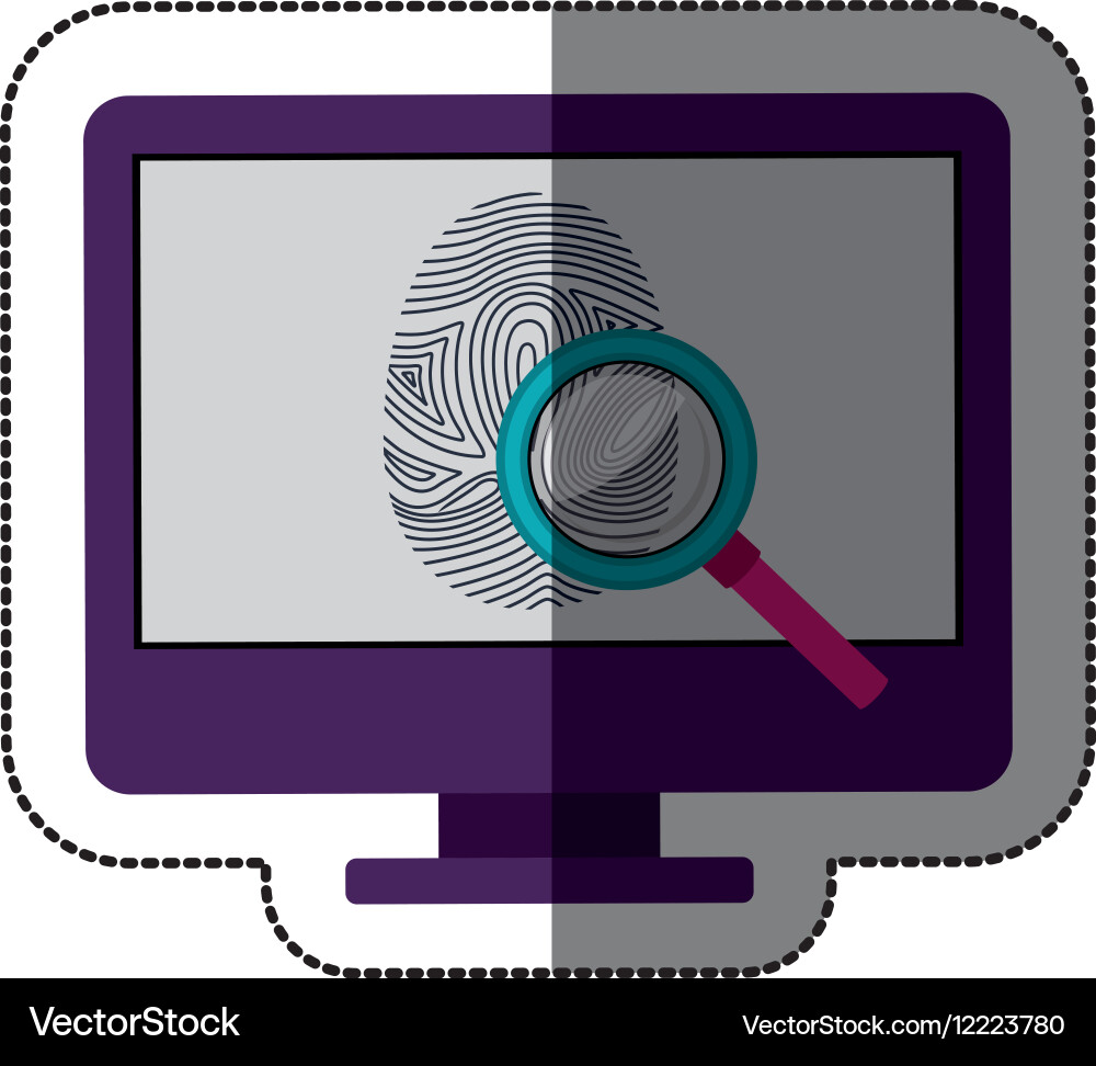 Fingerprint and computer design Vector Image