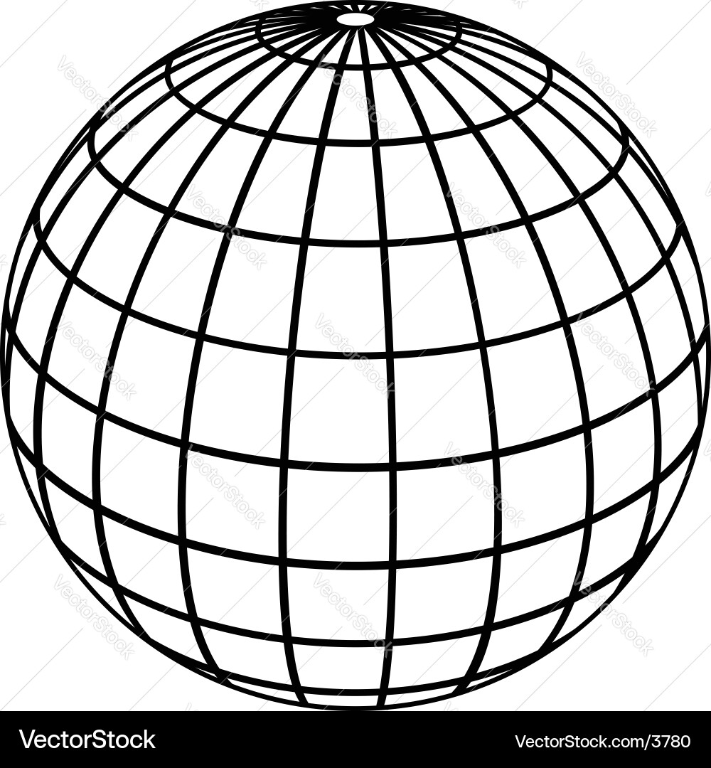 Global Meridian Grid vector image
