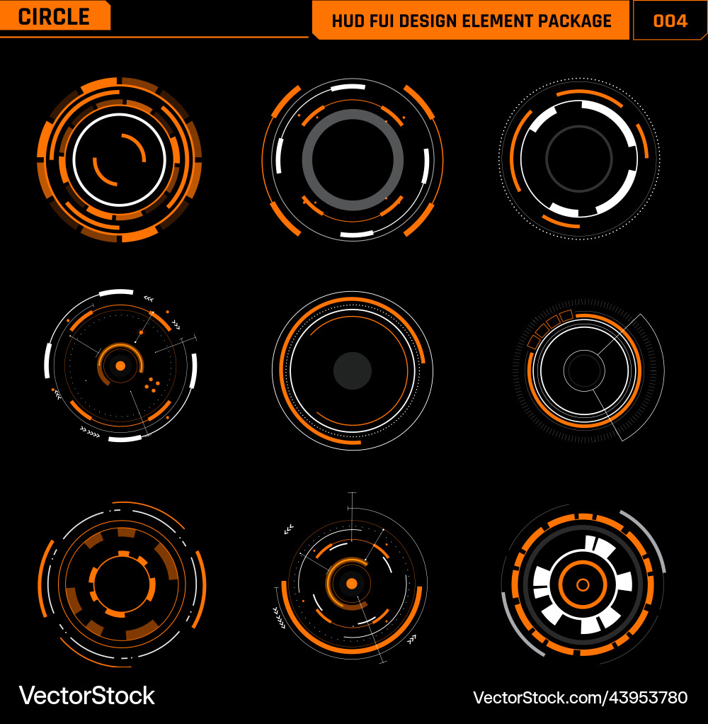 Hud fui design element circle 004 Hud fui design element circle 004 Vector Image