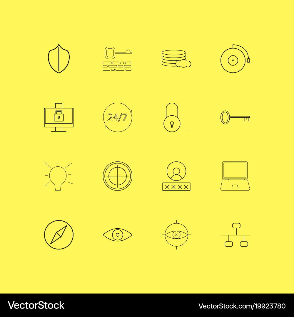 Internet technologies linear icon set simple vector image