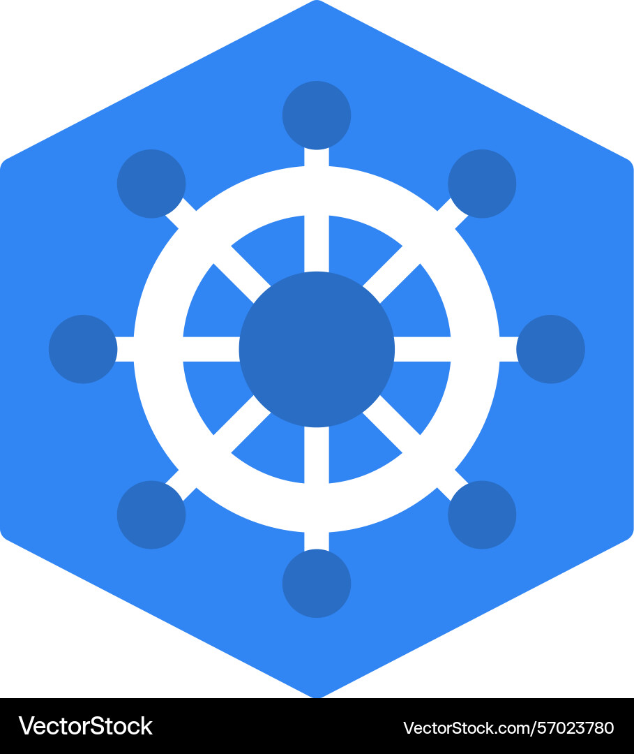 Kubernetes flat style icon design vector image