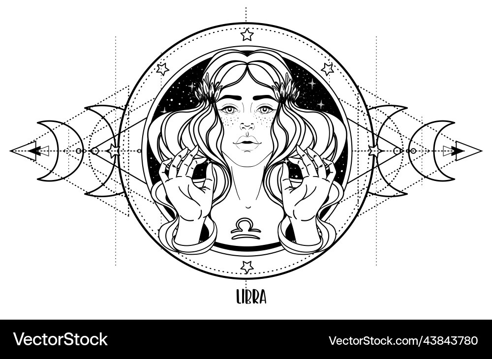 Libra astrological sign Libra astrological sign vector image