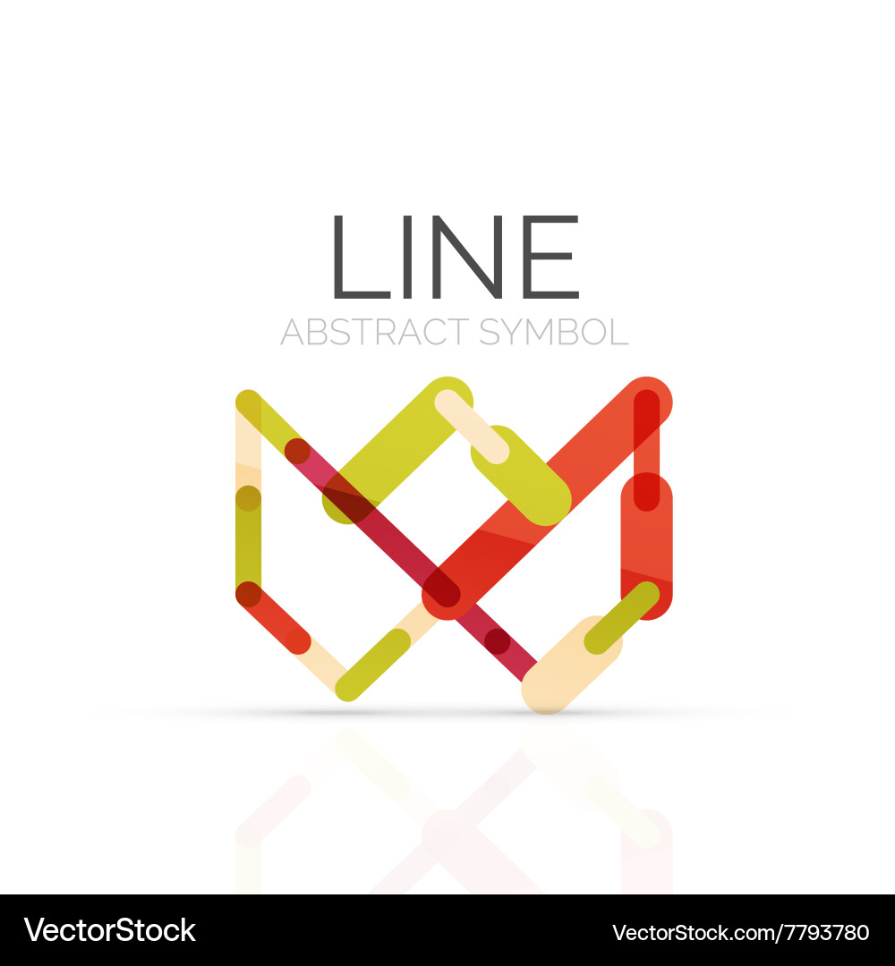 Linear abstract logo connected multicolored Vector Image