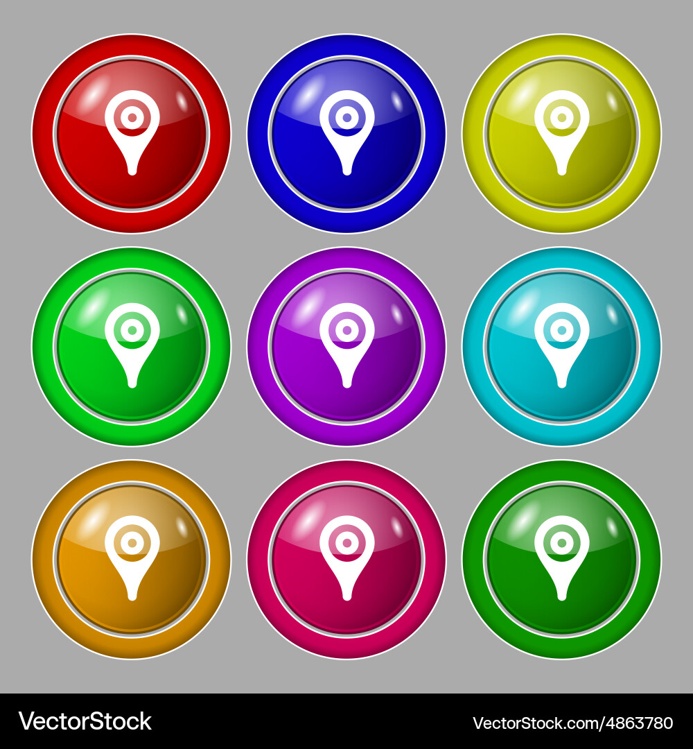 Map pointer gps location icon sign symbol on nine vector image
