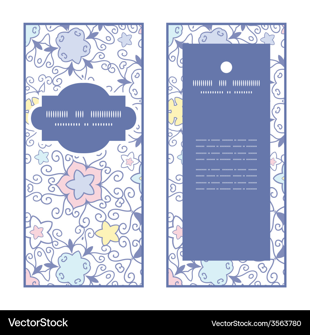 Ornamental abstract swirls vertical frame pattern Vector Image