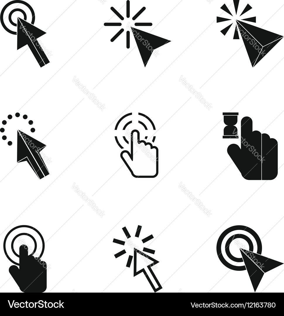 Pointer icons set simple style Vector Image