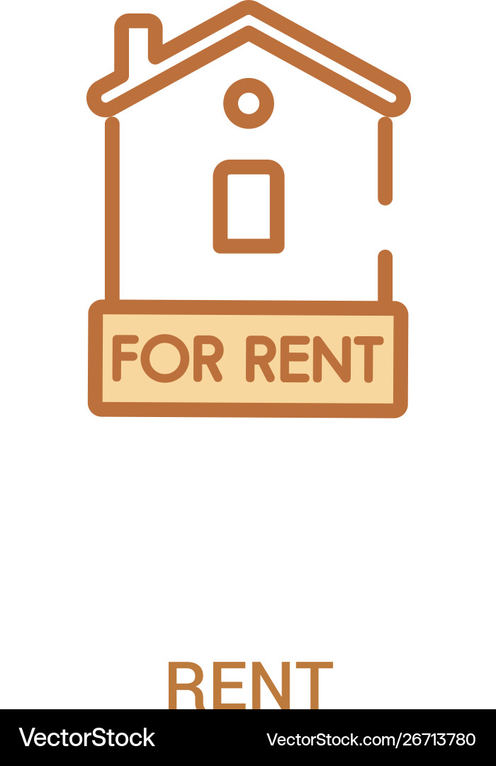 Rent concept 2 colored icon simple line element Vector Image