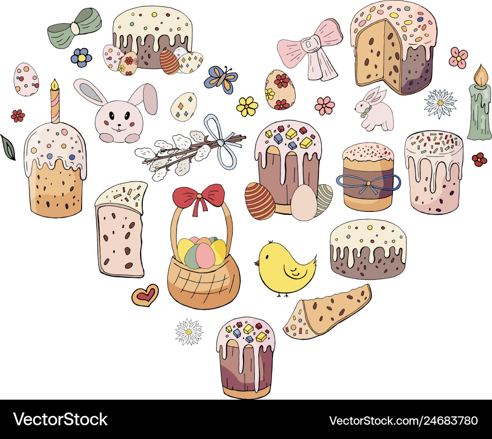 Seamless pattern with different cakes and pastry Seamless pattern with different cakes and pastry vector image