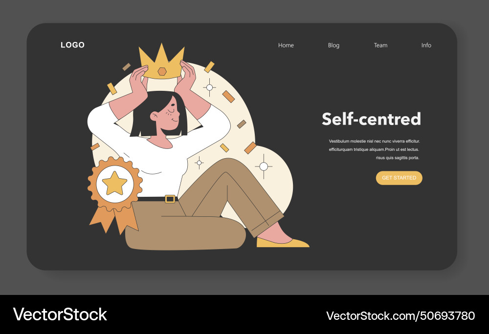 Self-centred trait within big five vector image