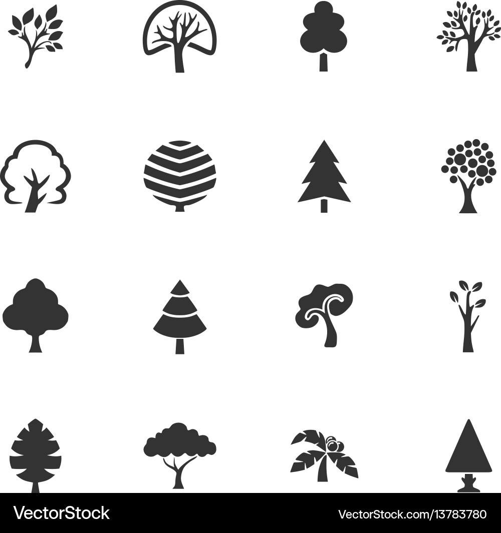 Tree icons set Vector Image