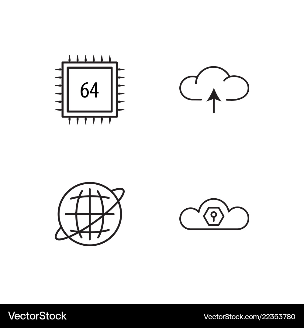Web Outlined Icons - Digital & Network vector image