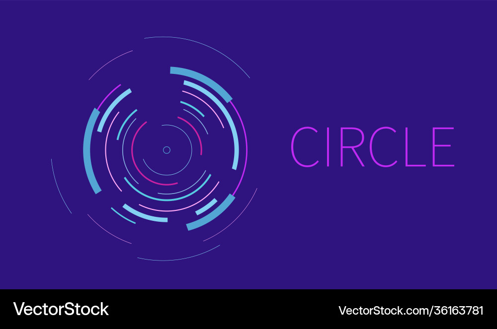 Abstract background with circle line on dark vector image