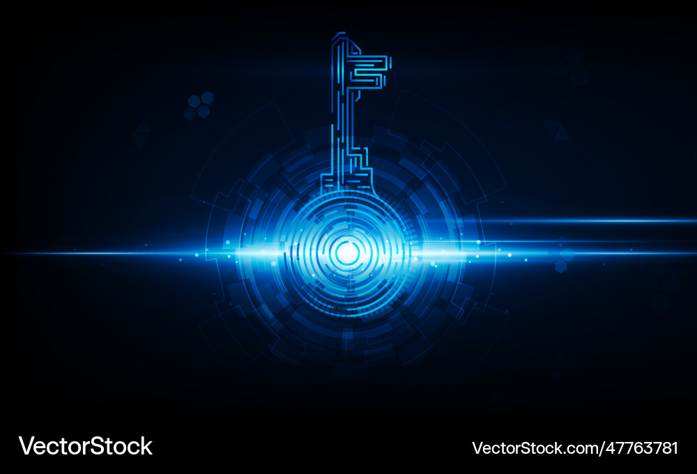 Abstract key door open light out technology Vector Image