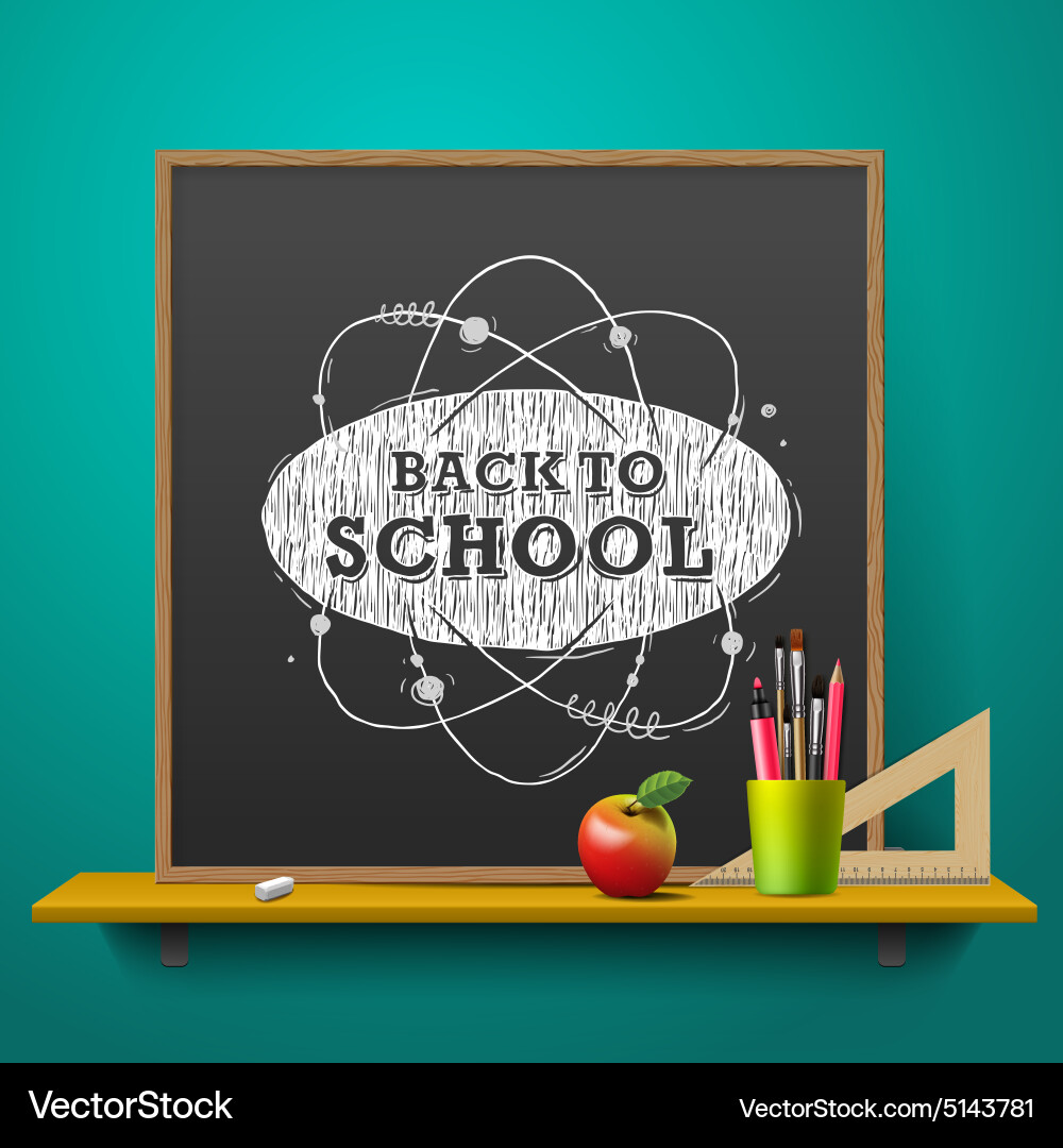Back to school blackboard on the wall Vector Image