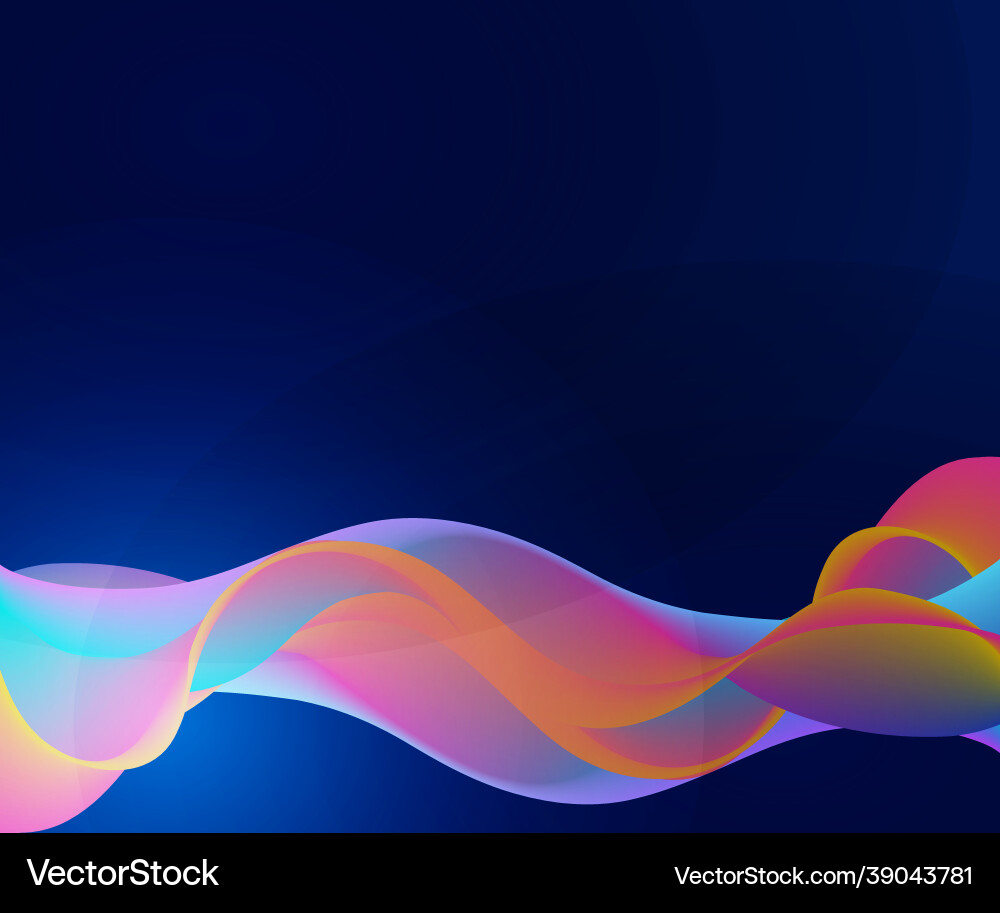 Blue background smoke wave Royalty Free Vector Image