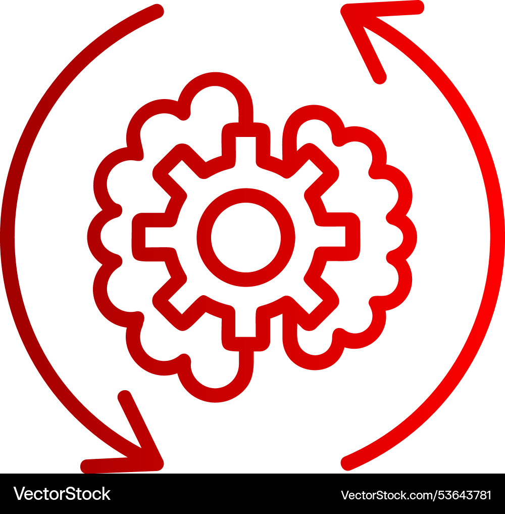 Brain process line gradient icon Vector Image