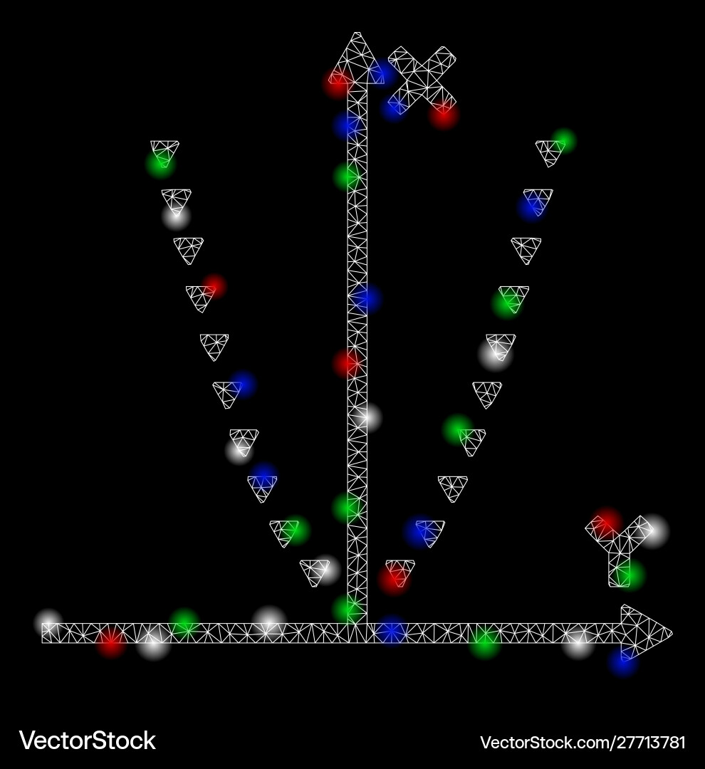 Bright mesh network dotted parabola plot Bright mesh network dotted parabola plot vector image