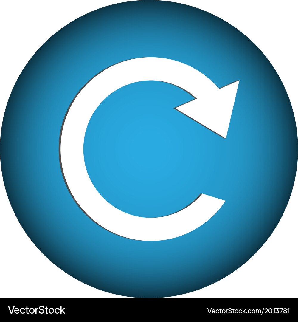 Button with repeat sign Vector Image