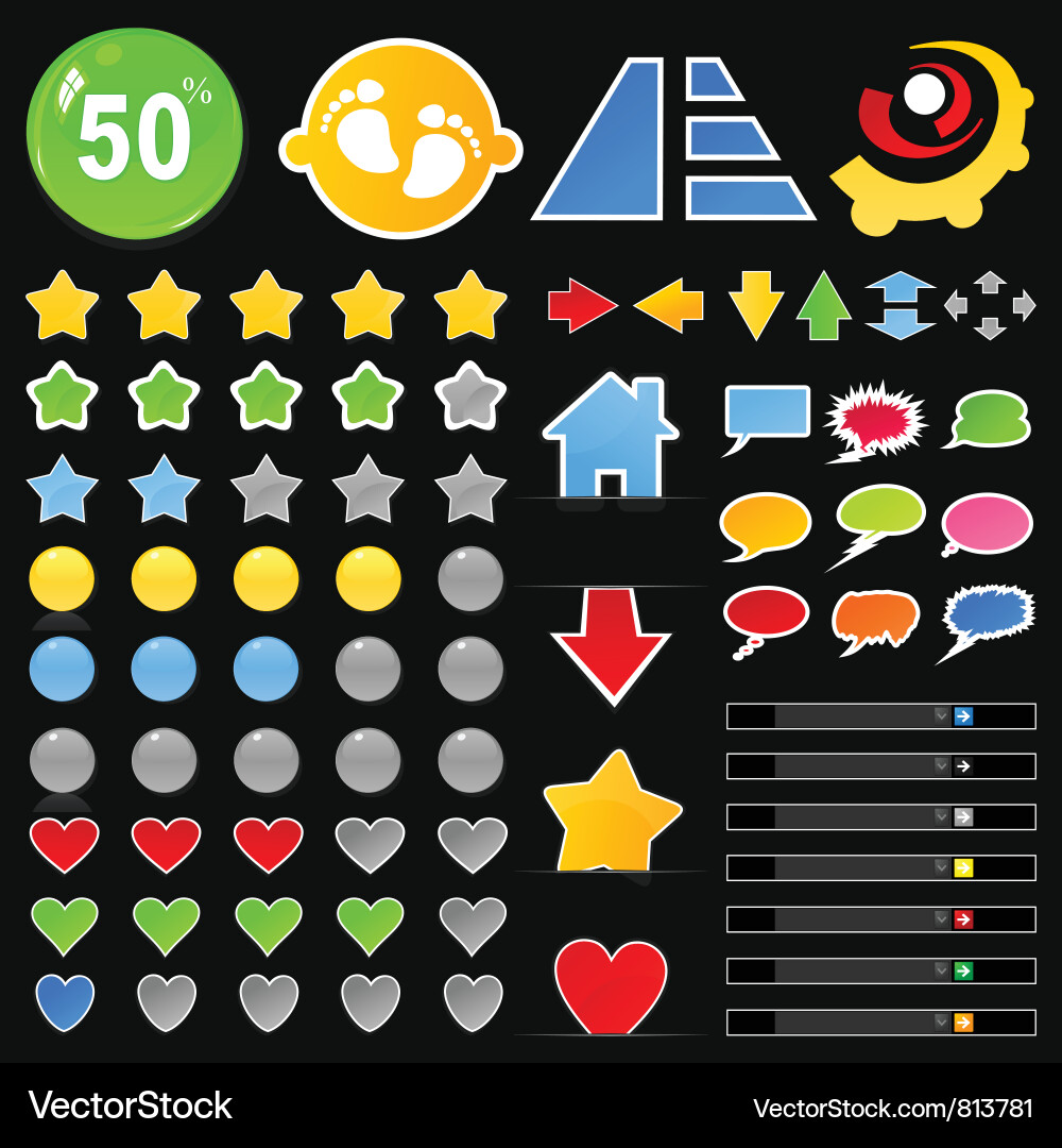 Collection of buttons8 Vector Image