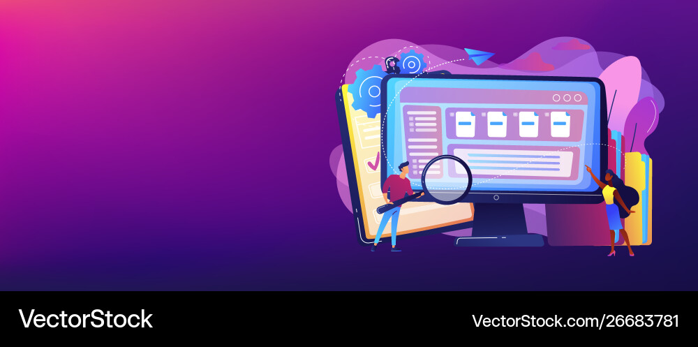 Document management soft concept banner header Vector Image