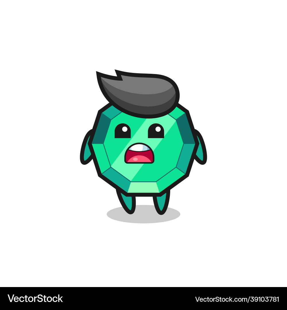 Emerald gemstone with apologizing expression Vector Image