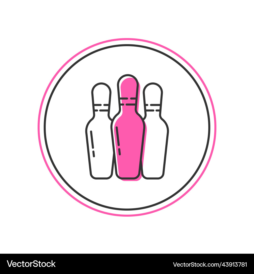 Filled outline bowling pin icon isolated on white Filled outline bowling pin icon isolated on white vector image