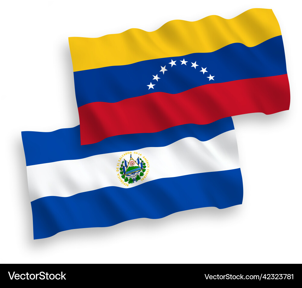 Flaggen von venezuela und republic el salvador Flaggen von venezuela und republic el salvador vektorbild