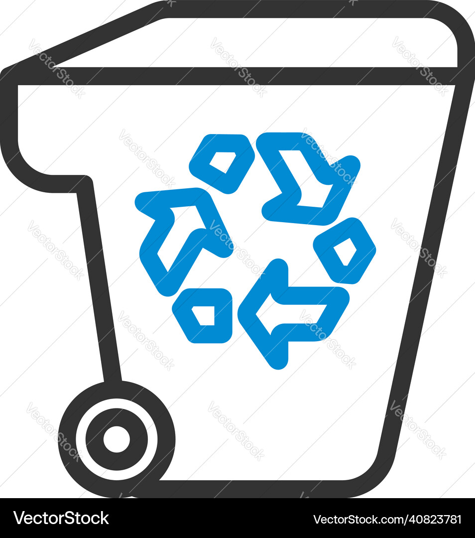 Garbage container with recycle sign icon Garbage container with recycle sign icon vector image