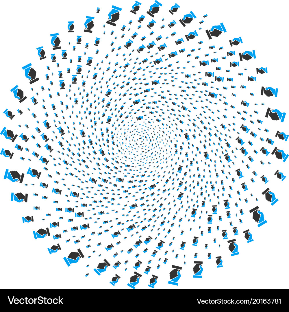 Handshake curl exploding globula vector image