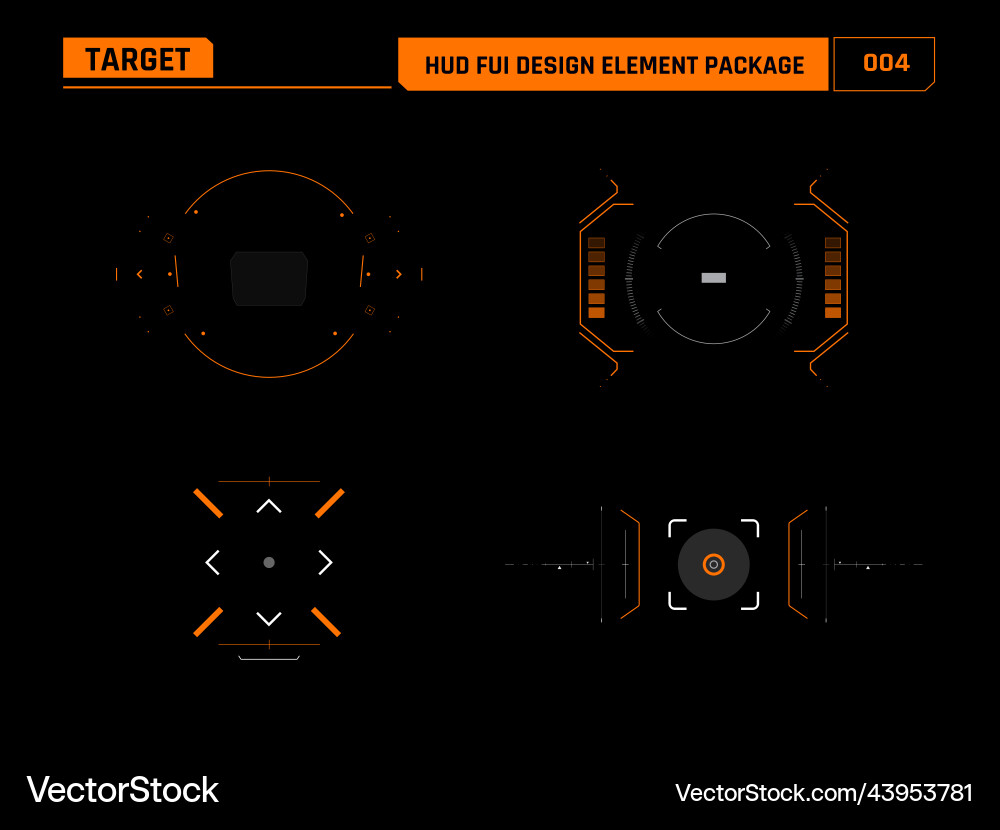 Hud fui design element target 004 Hud fui design element target 004 vector image