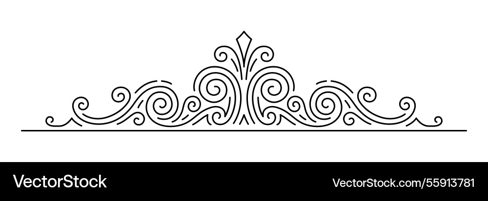 Line curl element modern decorative linear Line curl element modern decorative linear vector image