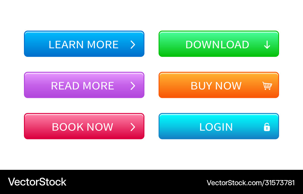 Modern Button Set - UI Elemente Vektorbild