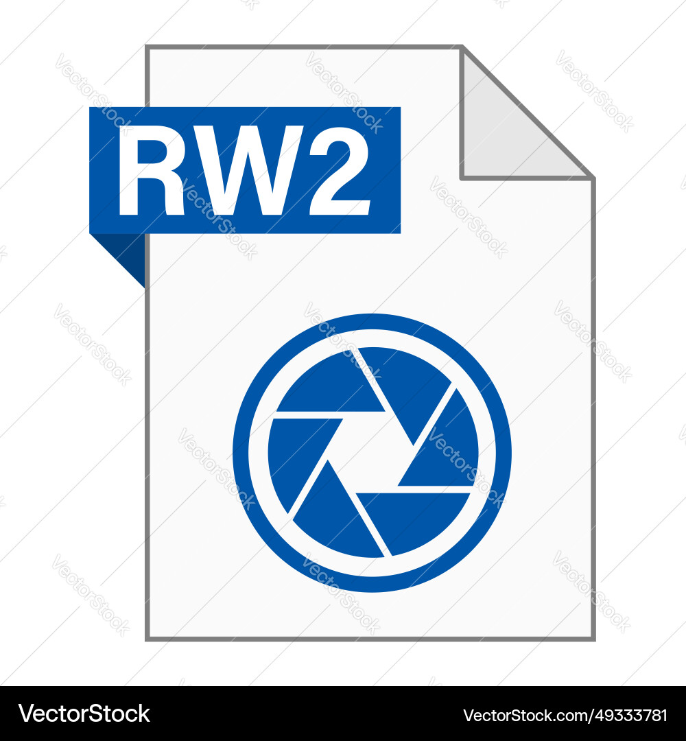 Modern flat design of rw2 file icon for web vector image