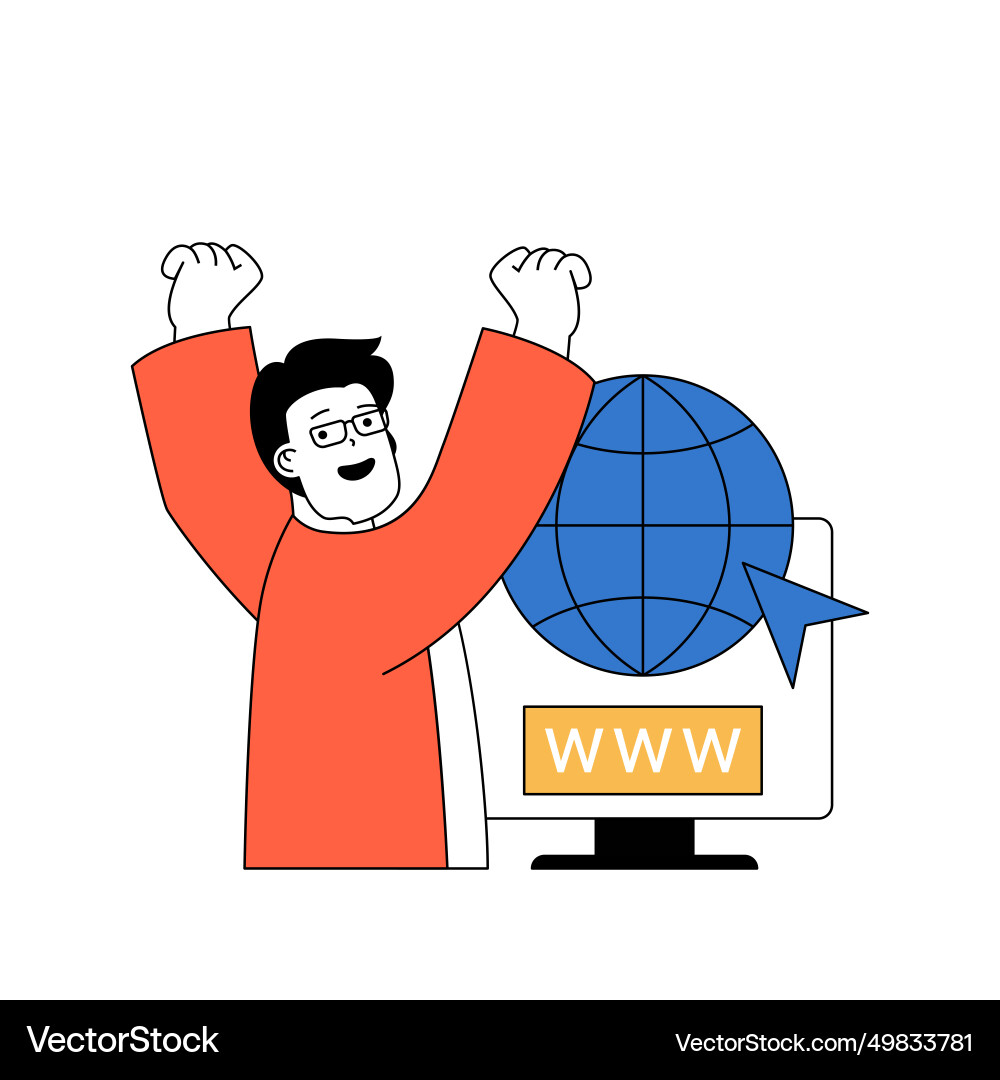 Programming concept with cartoon people in flat Vector Image