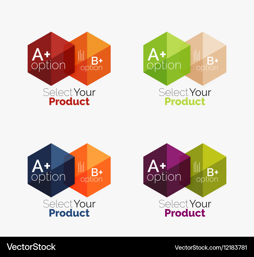 Set of business hexagon layouts with text vector image