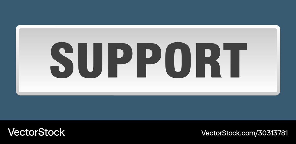 Support button square white push Vector Image